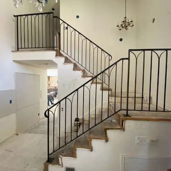 Wrought iron handrail on an interior stair