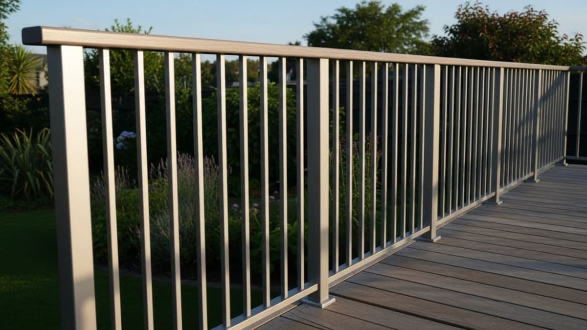 Powder-coated aluminum picket railing